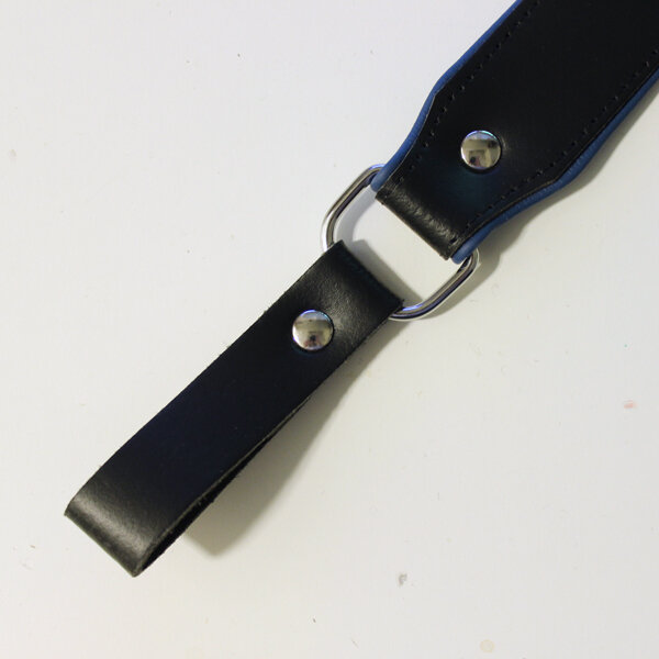 R&Co Sam Browne Black Soft Leather Strap + Piping Black M