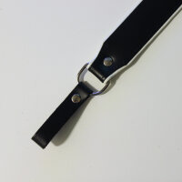 R&amp;Co Sam Browne Black Soft Leather Strap + Piping Black M