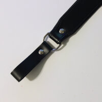 R&amp;Co Sam Browne Black Soft Leather Strap + Piping Black M