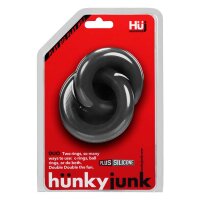 H&uuml;nkyjunk Cock &amp; Ball Rings Duo-Linked Black