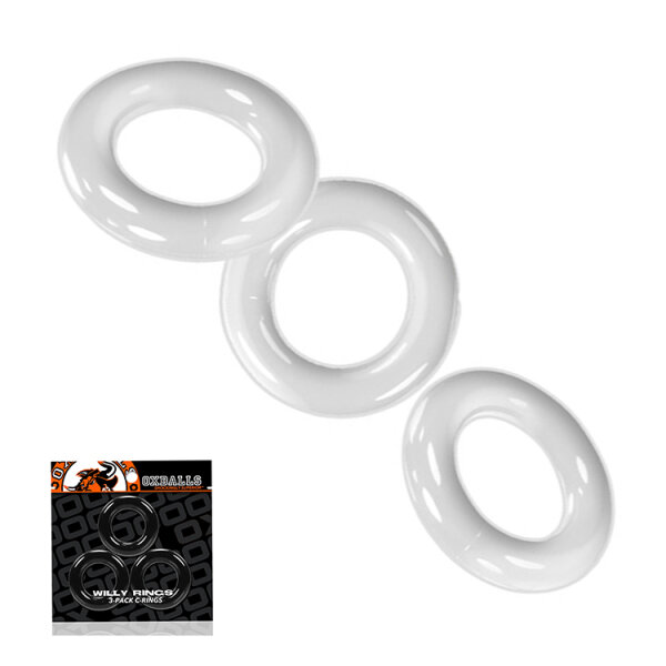 Oxballs Willy Cock Ring 3-Pack - Clear