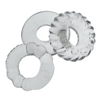 Oxballs Bonemaker 3-Pack Cockring Kit - Clear