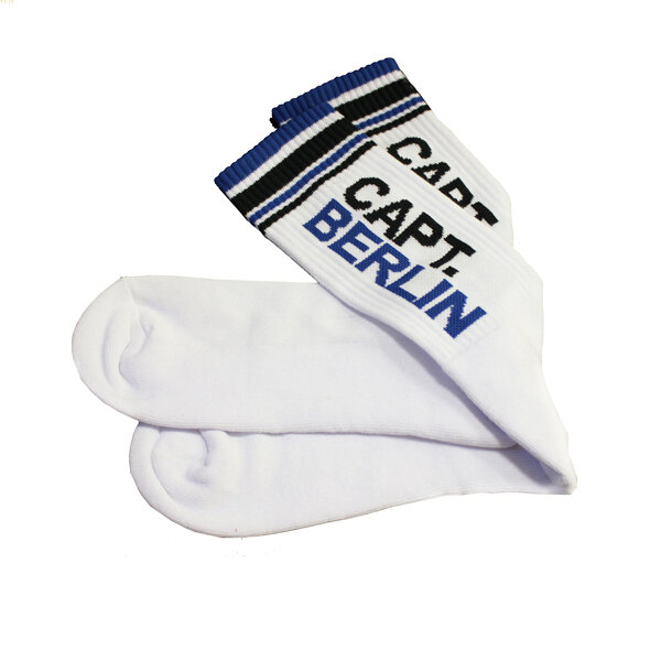 Capt. Berlin Crew Cut Socks White Black Blue 40-43