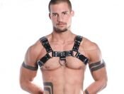 R&amp;Co H-Harness in Soft Leather Black + Piping Black