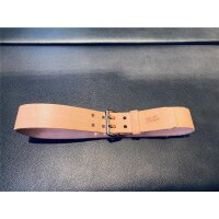 R&amp;Co Leather Belt 5 cm With Double Buckle Natural Brown