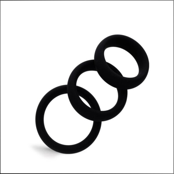 RudeRider Silicone 3-Ring-Set Black