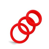 RudeRider Silicone 3-Ring-Set Red