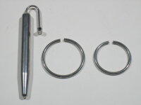 Stainless Steel Princes Wand 75 mm + 2 Glans Rings