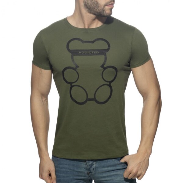 Addicted AD424 Bear Round Neck T-Shirt Khaki XL