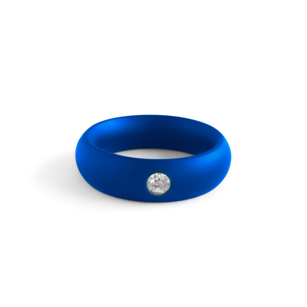 Black Label Blue Steel Jewelled Donut Cockring