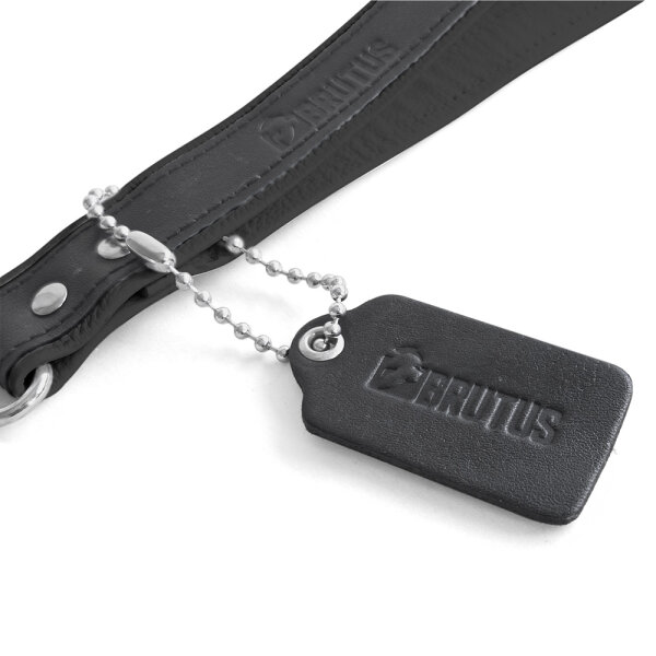 BRUTUS Short Leather Bondage Leash Black