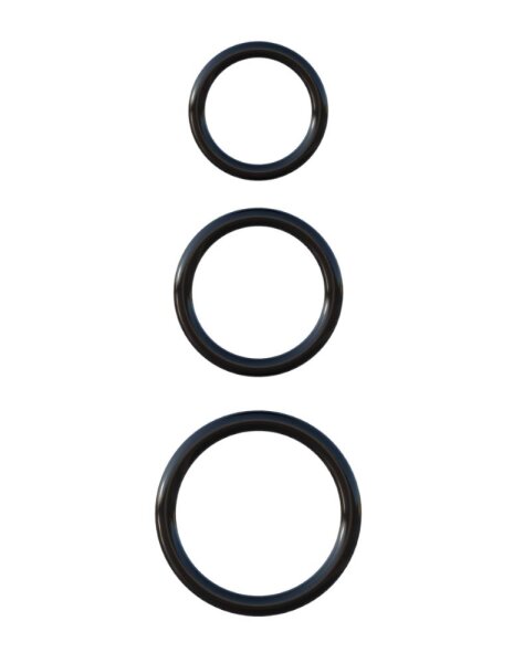 Fantasy C-Ringz Silicone 3-Ring Stamina Set-Black