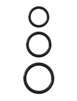 Fantasy C-Ringz Silicone 3-Ring Stamina Set-Black