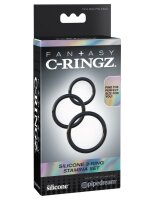 Fantasy C-Ringz Silicone 3-Ring Stamina Set-Black