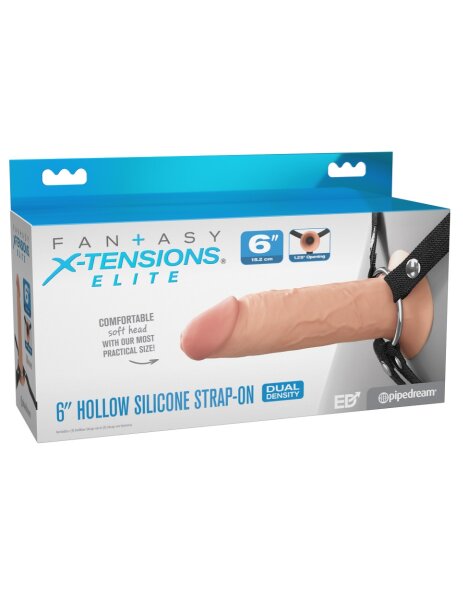 Fantasy X-Tensions - 6 Inch Silicone Hollow Strap-On