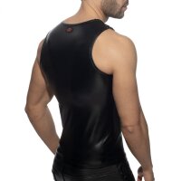 ADF215 Rub Shoulder Zip Tank Top Black