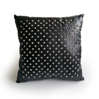 Black Label BDSM Studded Leather Cushion