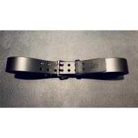 R&amp;Co Leather Belt 5 cm With Double Buckle Black W 095