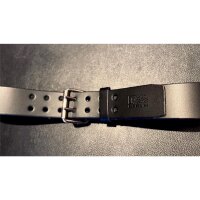 R&amp;Co Leather Belt 5 cm With Double Buckle Black W 110