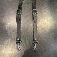 R&amp;Co Leather Braces with Trigger Black L