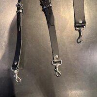 R&amp;Co Leather Braces with Trigger Black L