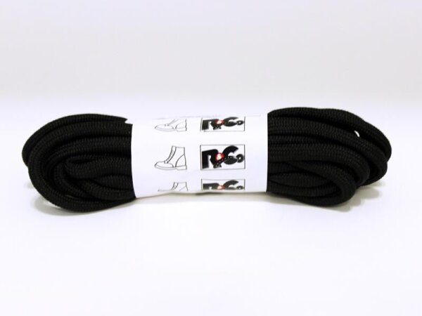 R&Co Round Laces 20 Holes 280 cm Black