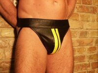 R&amp;Co Jockstrap with Front Zip + Stripes Yellow M