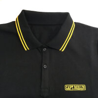 Capt. Berlin Polo-Shirt Black + Stripes Yellow XL