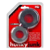 H&uuml;nkyjunk Cockring 2-Size Pack - Black Tar + Stone