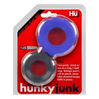H&uuml;nkyjunk Cockring 2-Size Pack - Cobalt + Black Tar