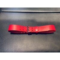 R&amp;Co Leather Belt 5 cm With Double Buckle Red