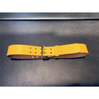 R&amp;Co Leather Belt 5 cm With Double Buckle Yellow