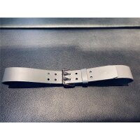 R&amp;Co Leather Belt 5 cm With Double Buckle Grey