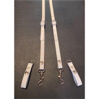 R&amp;Co Leather Skinhead Braces White S