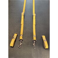 R&amp;Co Leather Skinhead Braces Yellow S