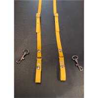 R&amp;Co Leather Skinhead Braces Yellow S