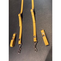 R&amp;Co Leather Skinhead Braces Yellow S